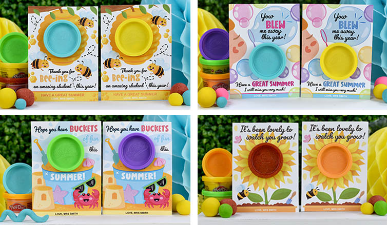 4 Super cute printable play doh holders for summer