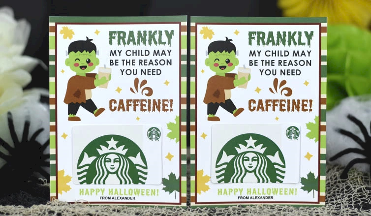 Spooky Sips: Brew up a Storm with our Halloween Coffee Card Holders!