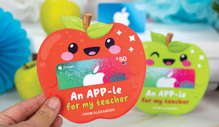 "An App-le for My Teacher" - Our Printable Apple Gift Card Holder