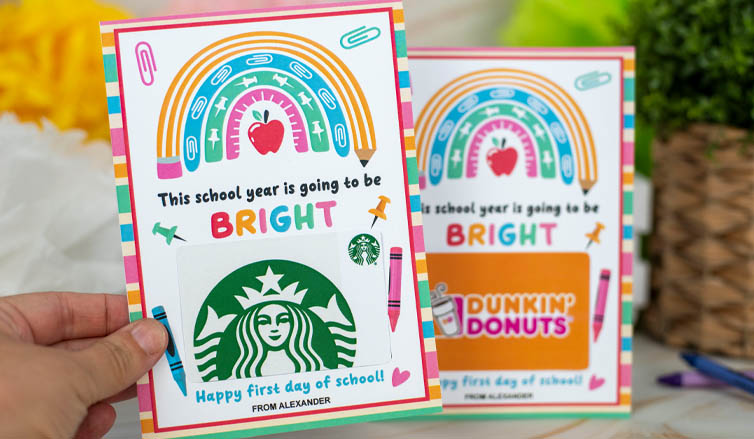 Brighten Your Teacher's Day with Our Printable Rainbow Gift Card Holders!