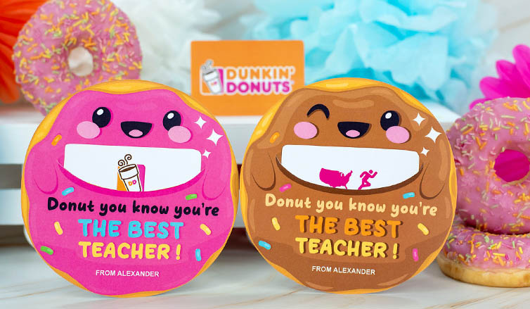 the-sweetest-teacher-appreciation-gift-printable-donut-gift-card-holders for Dunkin Donuts Teacher Appreciation Printable Free The Sweetest Teacher Appreciation Gift: Printable Donut Gift Card Holders! for Dunkin Donuts Teacher Appreciation Printable Free