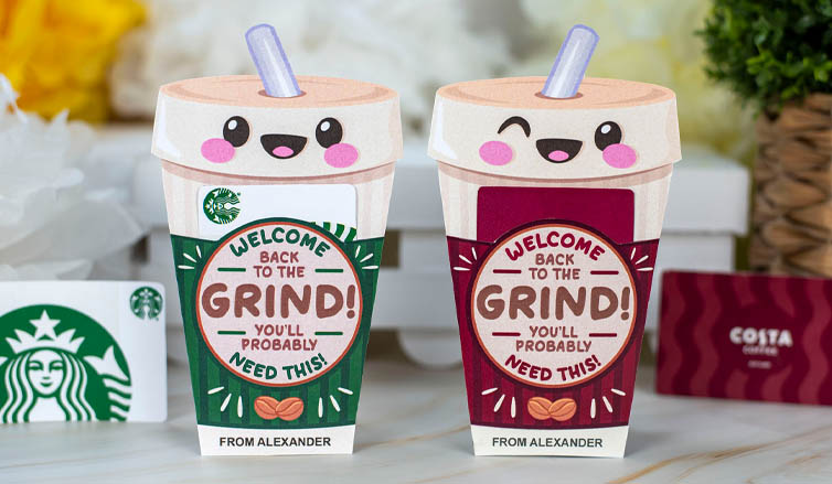 Kickstart the School Year with Our Adorable, Printable Coffee Card Holders:  A Funny Back to School Gift for Teachers