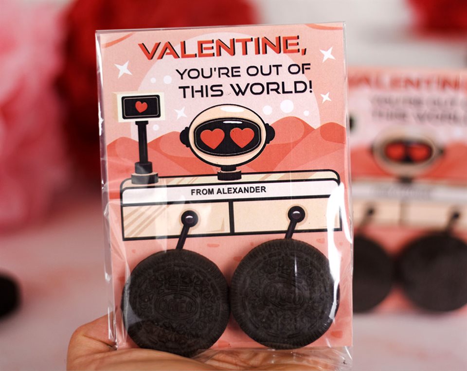 Valentines Mars Cookie Labels Printable Valentine s Day Favor Bags Printable School