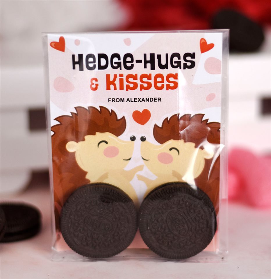 Valentines Hedgehog Cookie Labels Printable Valentine s Day Favor Bags