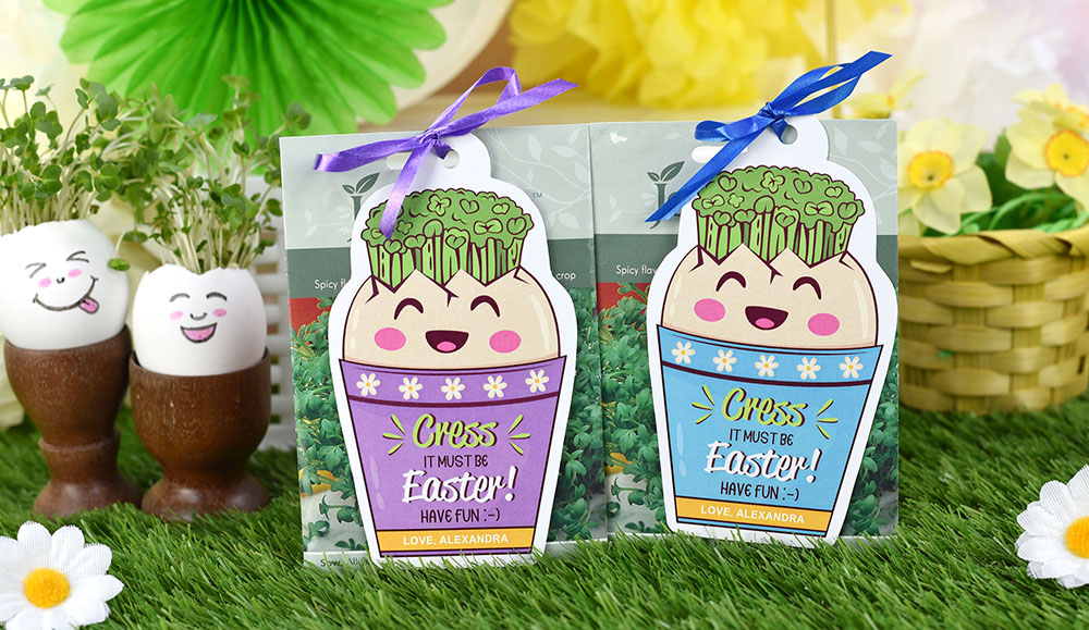 printable cress head tags for Easter
