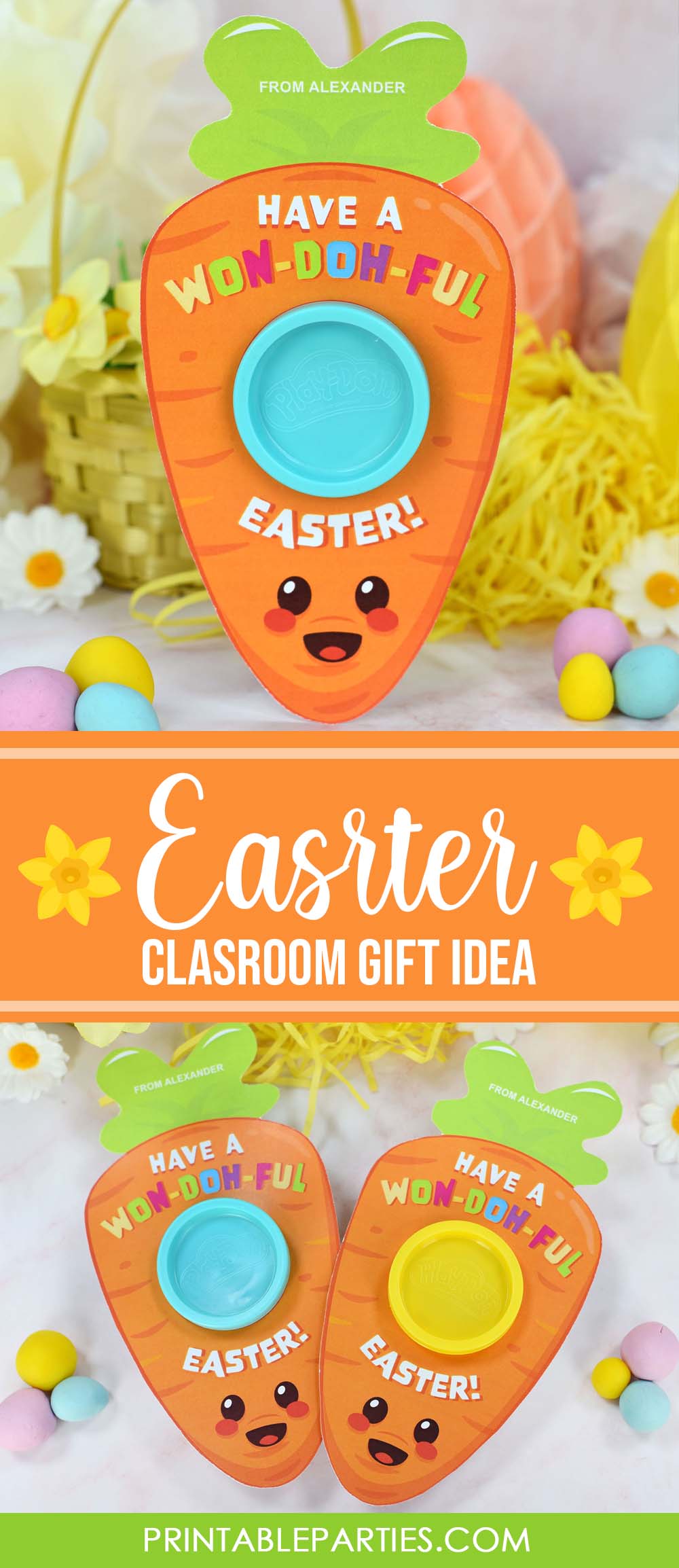 Easter classroom gift for kids, carrot play doh holder Easter classroom gift for kids, carrot play doh holder